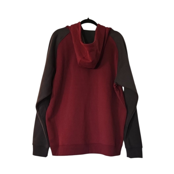 Columbia Men's Hart Mountain II Drawstring Gray/Burgundy Sweatshirt Hoodie Sz XL - Picture 2 of 7